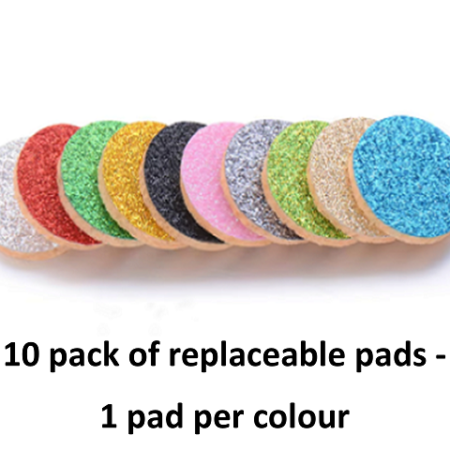 Set of 10 Aromatherapy Diffuser Necklace Pads - Glitter