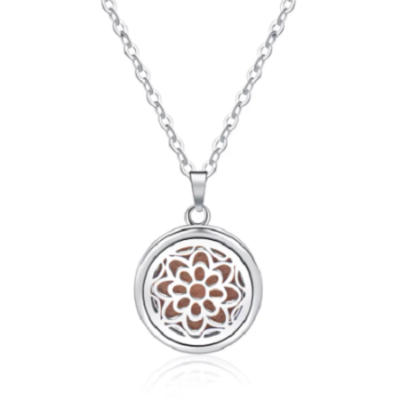 Stainless Steel Aromatherapy Diffuser Necklace - Flower