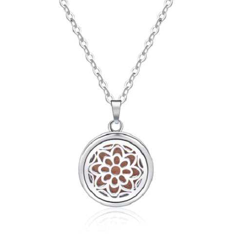 Stainless Steel Aromatherapy Diffuser Necklace - Flower