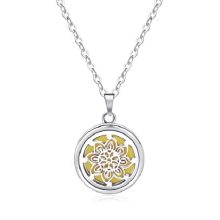 Stainless Steel Aromatherapy Diffuser Necklace - Sun Twirl