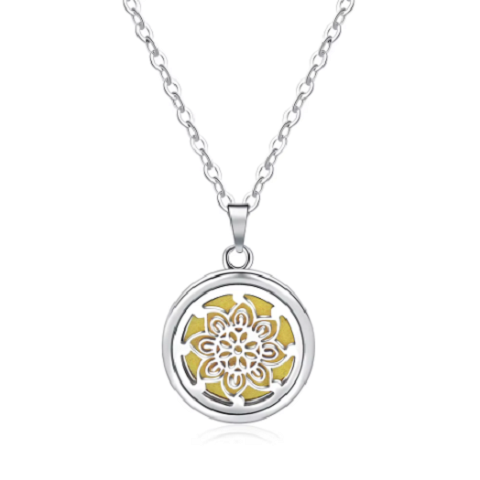 Stainless Steel Aromatherapy Diffuser Necklace - Sun Twirl